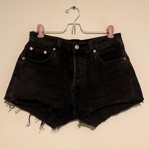 Black Levi 501 cut offs.